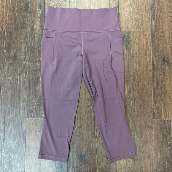 Athleta Salutation Stash Pocket Purple Leggings  SZ MED - Picture 3 of 7